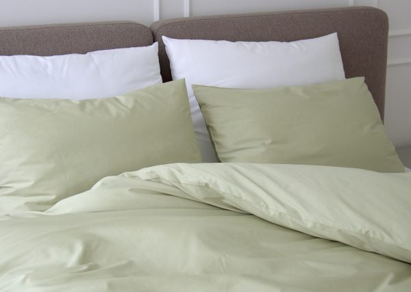 Комплект постельного белья 2-спальный (фисташковый, сатин) — изображение 4