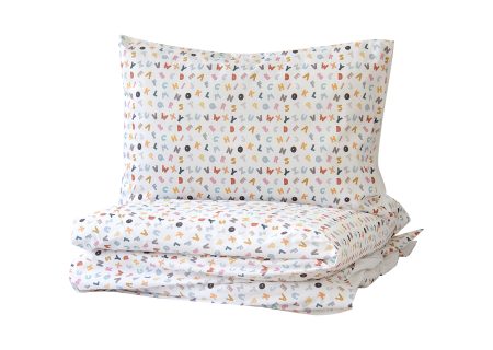 Комплект постельного белья «Разноцветные буквы» (белый