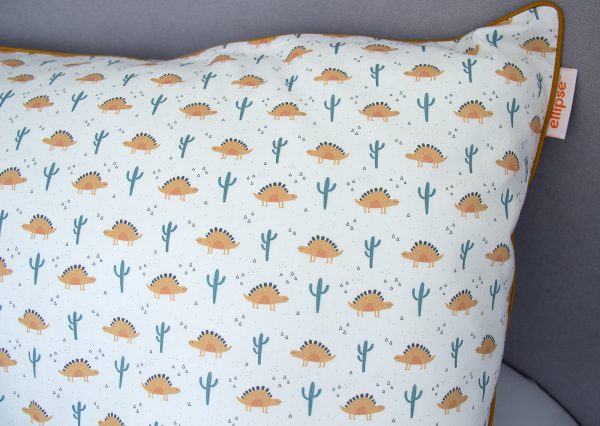 Комплект постельного белья «Жёлтые динозаврики» (кант, сатин) — изображение 4