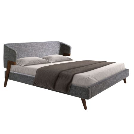 Кровать 7173/GC2323 из серой ткани 180 x 200 cm