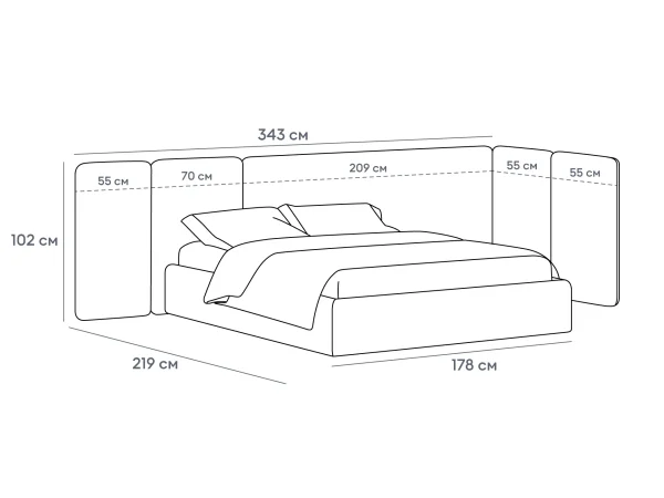 Кровать Atessa без подъемного механизма бежевый — изображение 3