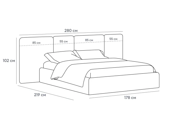 Кровать Atessa без подъемного механизма серый, белый — изображение 3