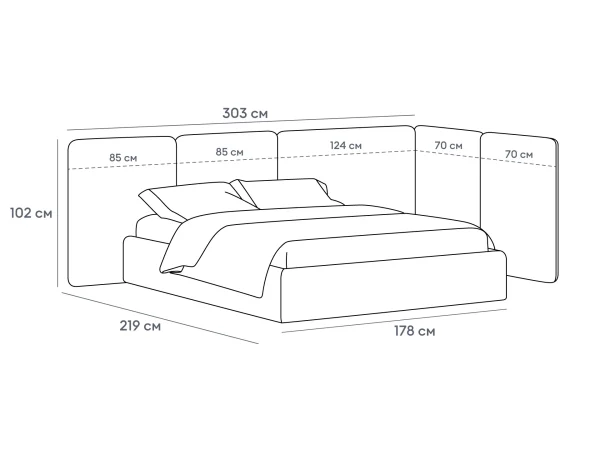 Кровать Atessa без подъемного механизма бежевый — изображение 3