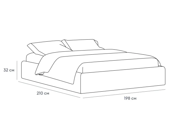 Кровать Atessa без подъемного механизма серый, белый — изображение 3