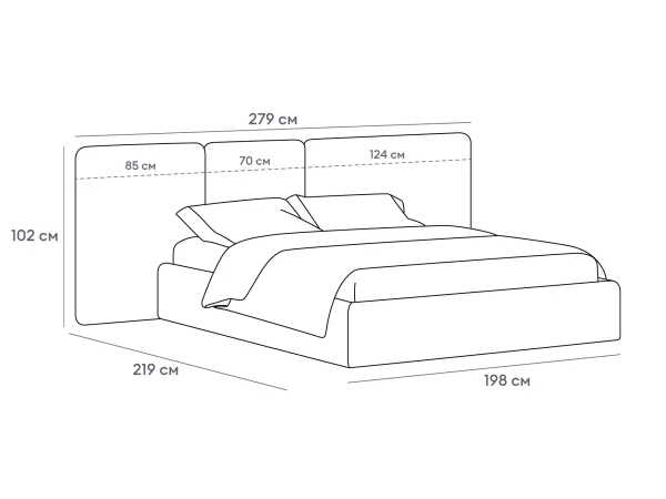 Кровать Atessa без подъемного механизма коричневый, бежевый — изображение 3