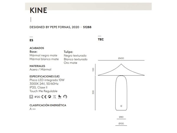 Настольная лампа Kine черный мрамор -  золотой металлический абажур — изображение 2