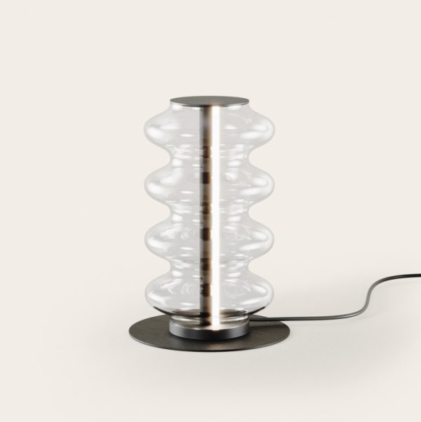 Настольная лампа Vitree черный металл/ прозрачный плафон