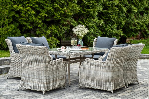 "Неаполь" обеденная группа плетеная из искусственного ротанга, цвет соломенный — изображение 3