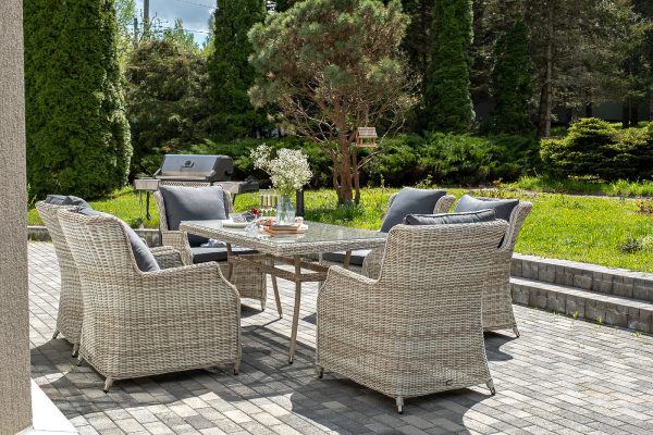 "Неаполь" обеденная группа плетеная из искусственного ротанга, цвет соломенный — изображение 4