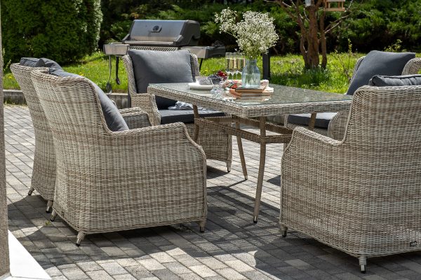 "Неаполь" обеденная группа плетеная из искусственного ротанга, цвет соломенный — изображение 5