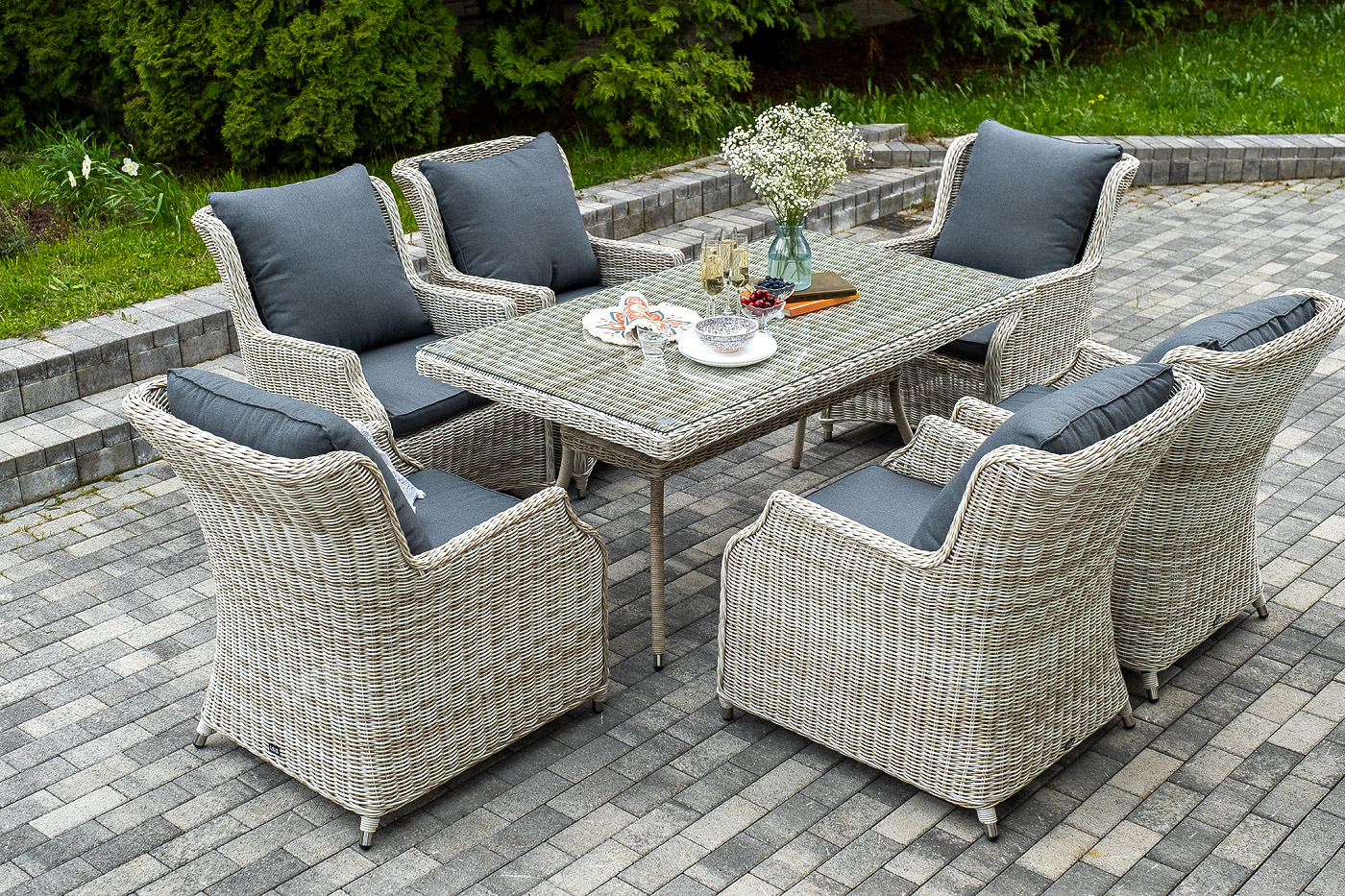 "Неаполь" обеденная группа плетеная из искусственного ротанга "Неаполь" обеденная группа плетеная из искусственного ротанга