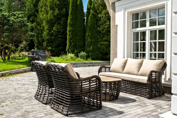 "Ницца" лаунж-зона из искусственного ротанга, цвет бронзовый — изображение 5