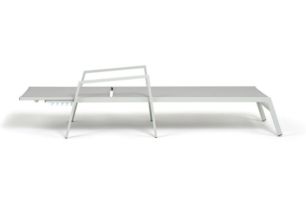 "Парма" шезлонг из алюминия темно-серый (RAL7024) муар, ткань текстилен серая — изображение 5