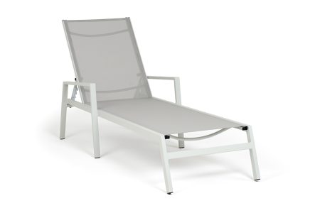 "Парма" шезлонг из алюминия темно-серый (RAL7024) муар