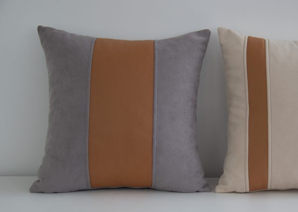 Подушка 40*40 см (серый, экокожа) — изображение 3