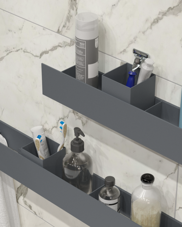 Полка-органайзер с двумя секциями Loco 60 (графит) — изображение 4