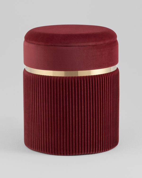 Пуф Миранда с ящиком велюр бордовый — изображение 2