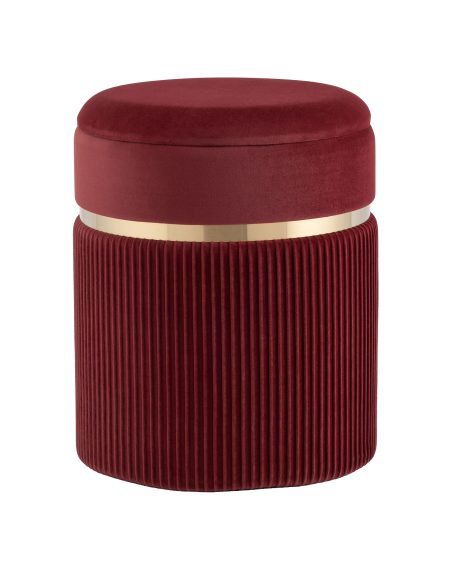 Пуф Миранда с ящиком велюр бордовый