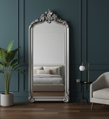 Серебряное зеркало в полный рост Лоренцо