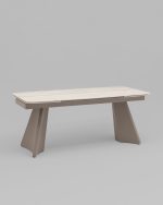 Стол обеденный Eliora 180-260х90 см серый травертин керамика — изображение 2