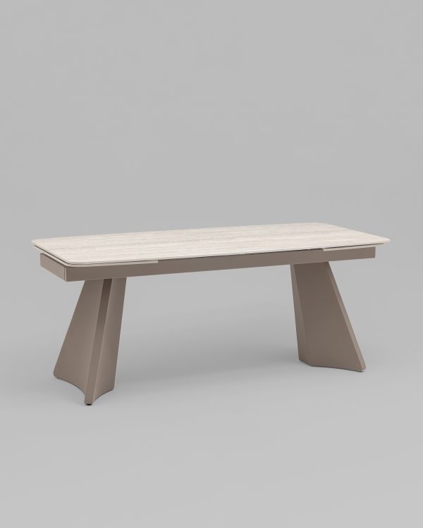 Стол обеденный Eliora 180-260х90 см серый травертин керамика — изображение 2