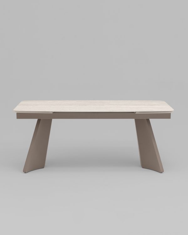 Стол обеденный Eliora 180-260х90 см серый травертин керамика — изображение 3