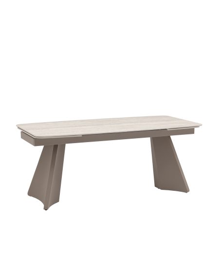Стол обеденный Eliora 180-260х90 см серый травертин керамика