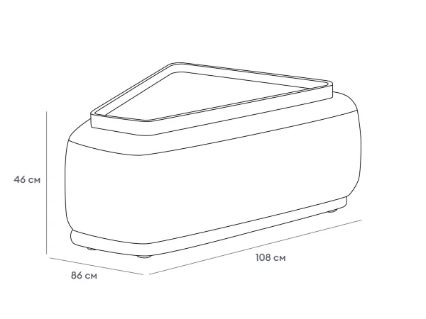 Столик-трапеция Fabro белый, черный — изображение 3