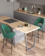 Стул барный Меган SN велюр зеленый — изображение 3