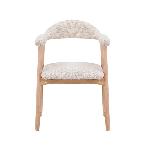 Стул обеденный Shredo бежевый шенилл светлое дерево 2 шт. — изображение 3