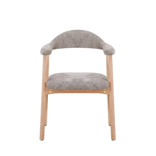 Стул обеденный Shredo серый шенилл светлое дерево 2 шт. — изображение 3