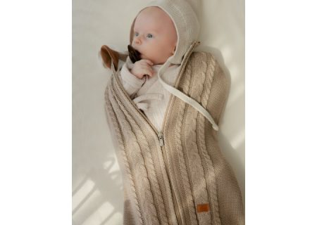 Вязанный пеленальный кокон "Oliver" (капучино)