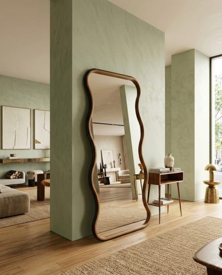 Зеркало в волнистой раме в полный рост Wave