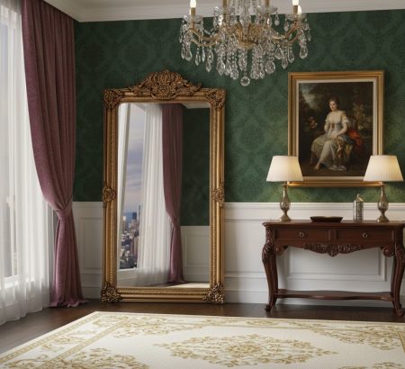 Зеркало в золотой резной раме в полный рост Чикаго