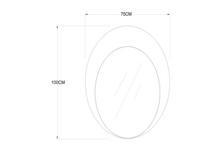 19-OA-6267 Зеркало с металл. объемной рамой 75*100см