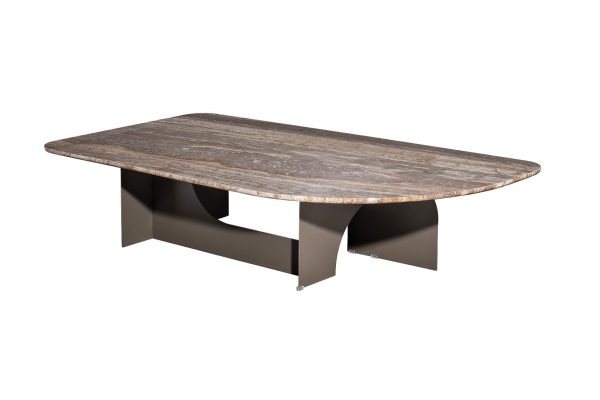 57EL-10981 Стол журнальный Арка (Arco) травертин 135*70*30см — изображение 2