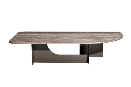 57EL-10981 Стол журнальный Арка (Arco) травертин 135*70*30см