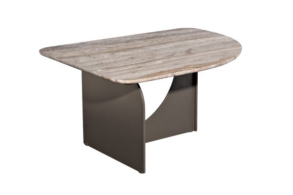 57EL-10982 Стол журнальный Арка (Arco) травертин 85*68*40см — изображение 2