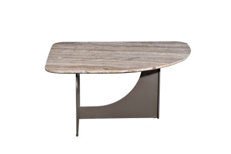 57EL-10982 Стол журнальный Арка (Arco) травертин 85*68*40см