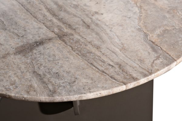 57EL-10983 Стол журнальный Арка (Arco) травертин d55*50см круглый — изображение 2