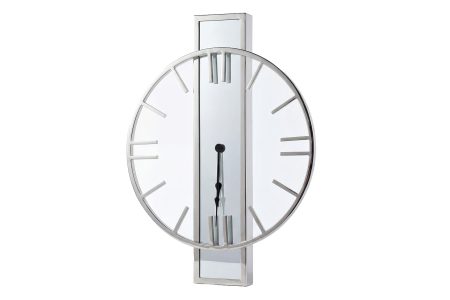 79MAL-5821-61N Часы с зеркальн. планкой цвет хром d46см