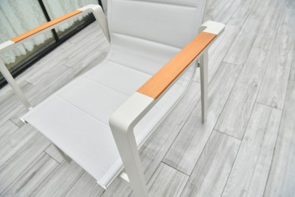 "Кейптаун" стул алюминиевый, ткань текстилен, цвет белый — изображение 4