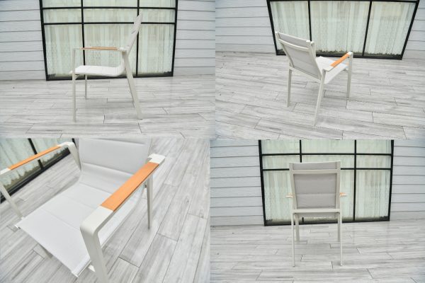 "Кейптаун" стул алюминиевый, ткань текстилен, цвет белый — изображение 5