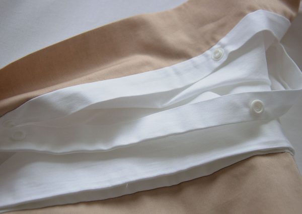 Комплект постельного белья 2-спальный «Оксфорд» (белый/бежевый, сатин) — изображение 3