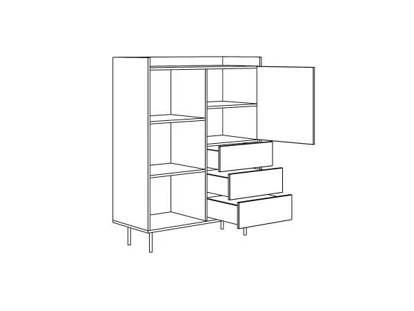 Шкаф-стеллаж Look черный — изображение 3