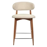 Стул полубарный Lucas латте букле с ножками цвета орех — изображение 3