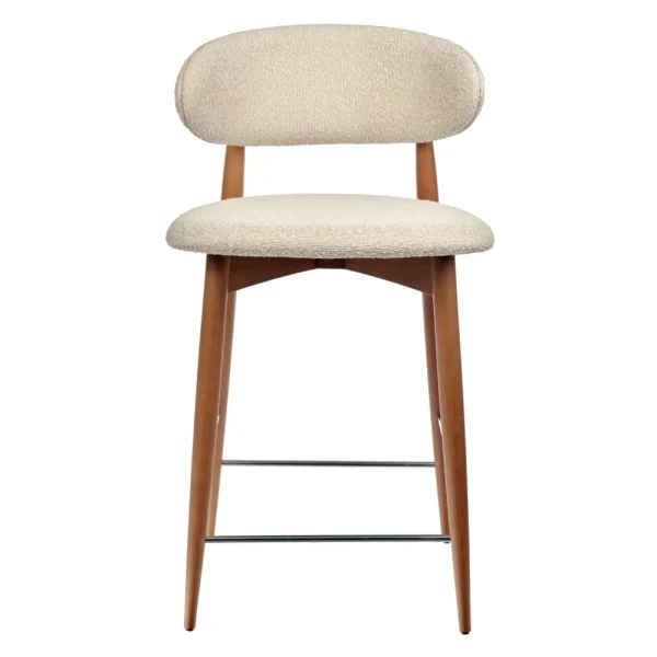 Стул полубарный Lucas латте букле с ножками цвета орех — изображение 3