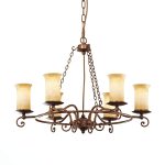 utsenka-SL122.303.06 Светильник подвесной Коричневый/Янтарный E14 6*60W ANCORA