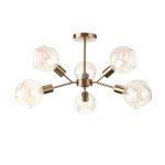 utsenka-SLE155302-06 Светильник потолочный Античная медь/Янтарный E14 6*60W GENTORE