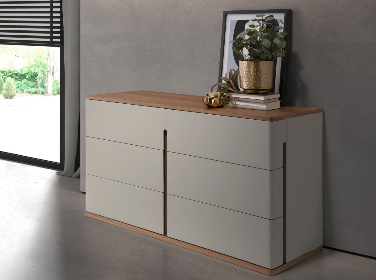 Комод  7168/MC2320DR из серого лака и орехового дерева — изображение 3